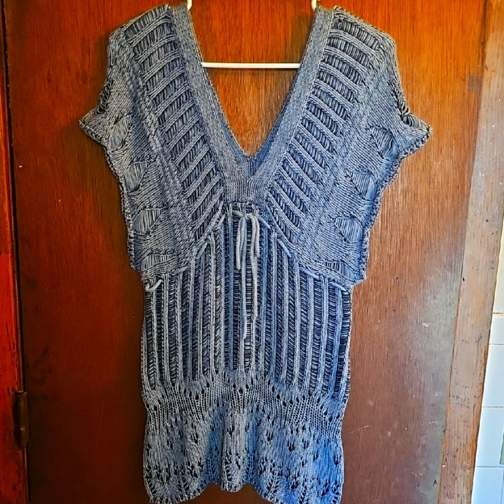 Gray-blue Knit Sweater